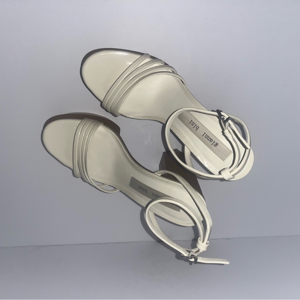 White Strappy Platform Heels - Picture 3 of 4